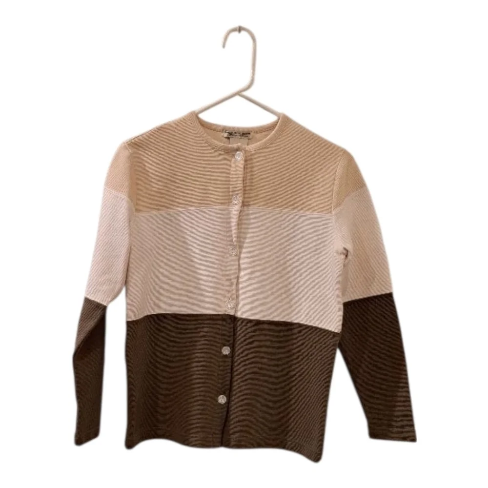 Great Northwest Clothing Company Striped top  CreamTan Brown size S